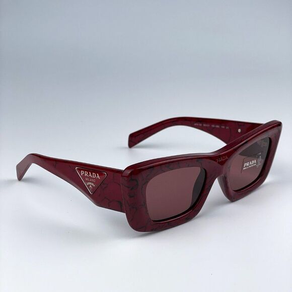 NEW Prada PR13ZS 15D08S Etruscan Marble Red Violet Cat Eye Unisex Sunglasses - Picture 9 of 13